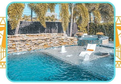 a pool with a pool table and a fire hydrant. featuring private yacht rentals and Intracoastal Waterway cruises in South Florida by Aquaholics Florida